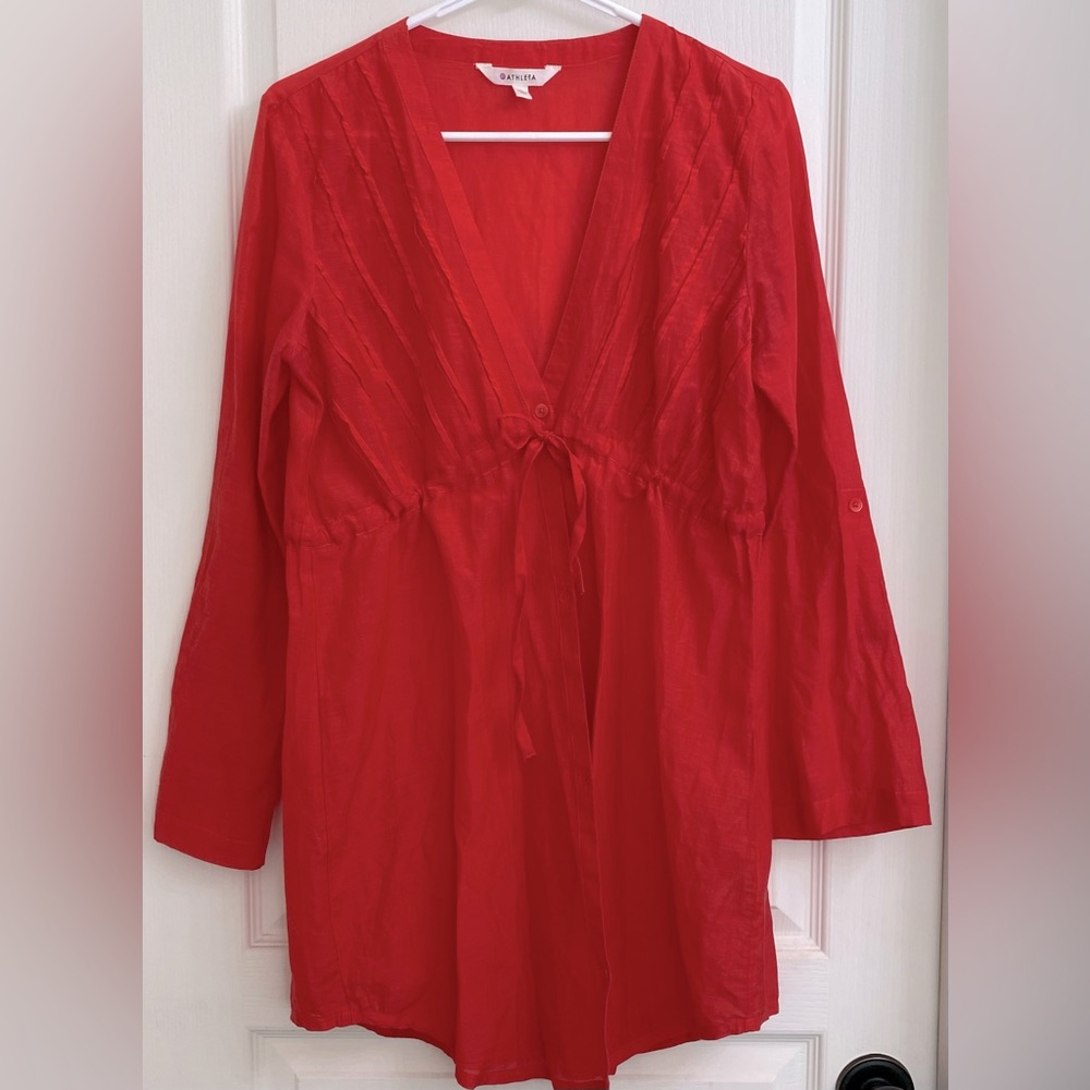 Athleta Red V-Neck Tunic